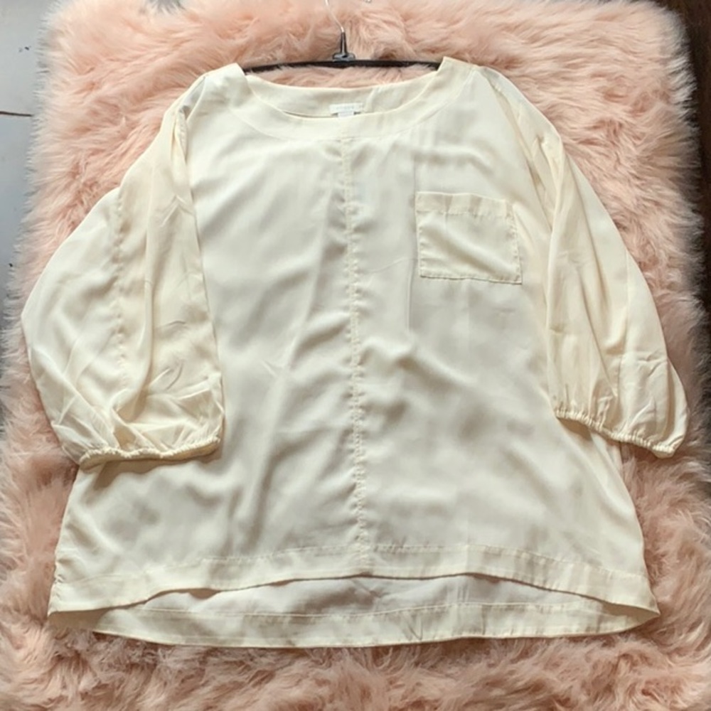 Chico’s soft ease Penelope top 3/4 antique ivory